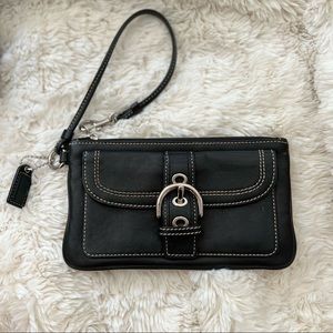 Coach Black Leather Wristlet